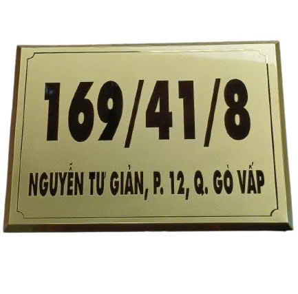 Gia công bảng số nhà inox vàng giá rẻ HCM